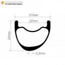 250g Ultralight 27.5er / 29er Carbon 27x23mm inner Width 22mm Tubeless Hookless Asymmetric MTB Rim
